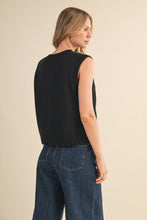 Load image into Gallery viewer, Noir Button-up Sweater Vest
