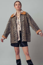 Load image into Gallery viewer, Leopard Print Cord Collar Barn Jacket
