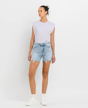 Load image into Gallery viewer, High Rise Midi Denim Shorts
