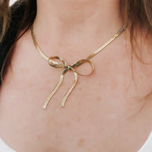 Load image into Gallery viewer, Herringbone Bow Necklace
