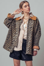 Load image into Gallery viewer, Leopard Print Cord Collar Barn Jacket
