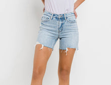 Load image into Gallery viewer, High Rise Midi Denim Shorts
