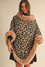 Load image into Gallery viewer, Faux Fur Leopard Poncho
