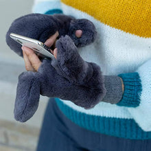Load image into Gallery viewer, Black Faux Fur Mittens
