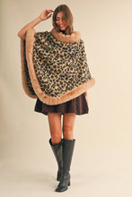 Load image into Gallery viewer, Faux Fur Leopard Poncho
