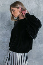 Load image into Gallery viewer, Black Velvet Blouse
