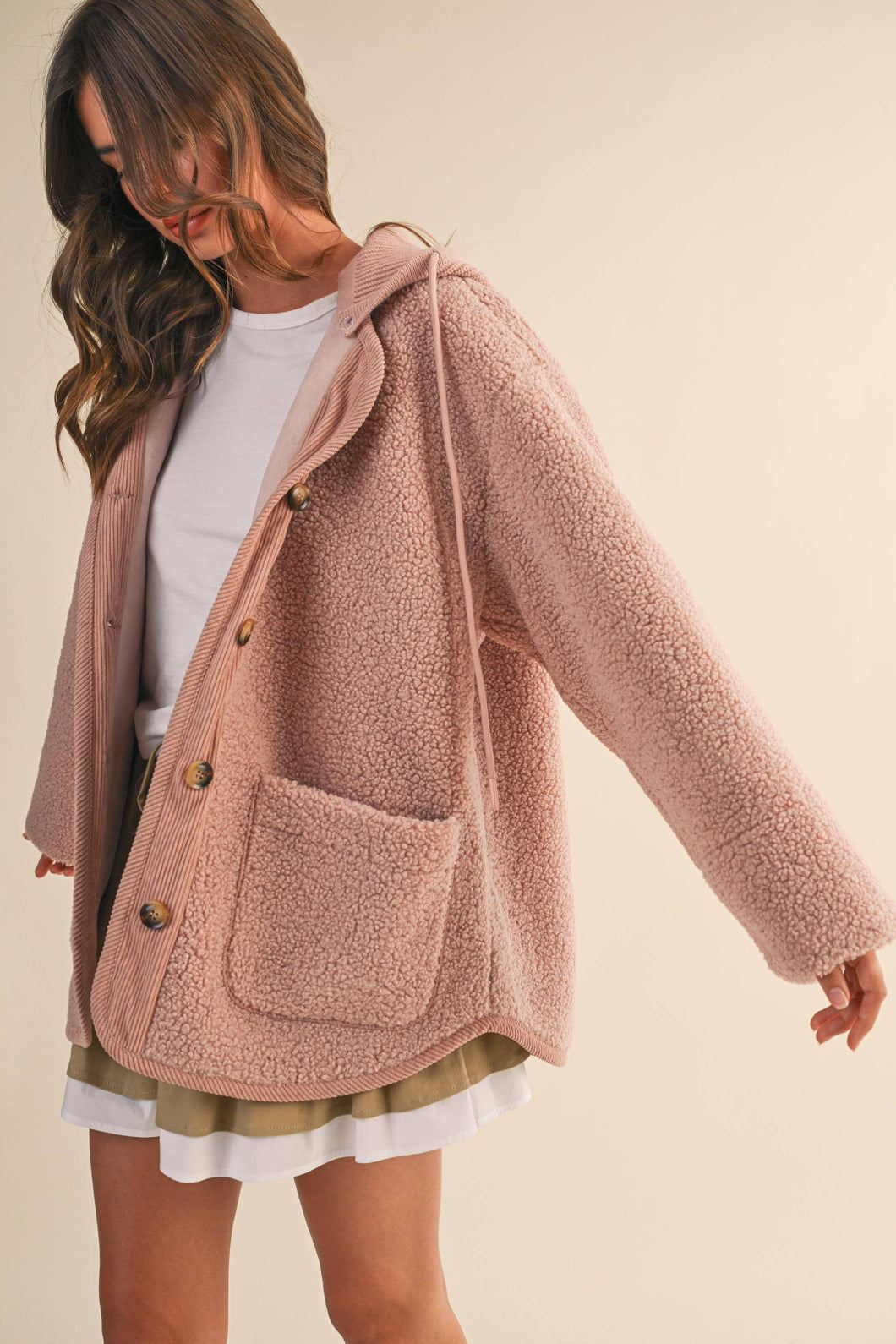 Pink Sherpa Overcoat