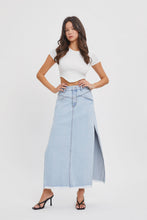 Load image into Gallery viewer, Yoke Midi Denim Skirt
