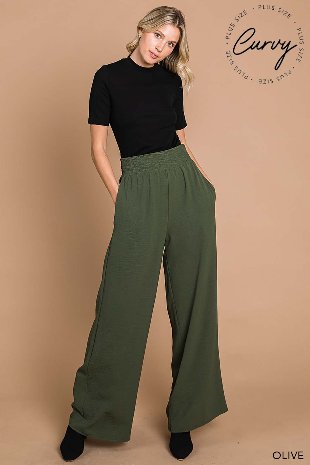 Olive Flow Pants -Curvy