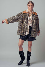 Load image into Gallery viewer, Leopard Print Cord Collar Barn Jacket
