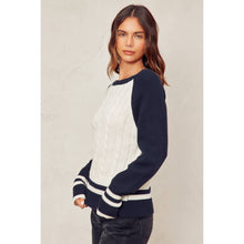 Load image into Gallery viewer, Cable Knit Stripe Raglan
