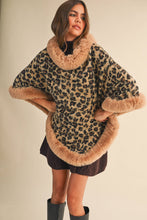 Load image into Gallery viewer, Faux Fur Leopard Poncho
