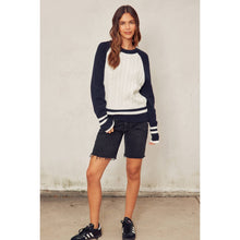 Load image into Gallery viewer, Cable Knit Stripe Raglan
