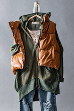 Load image into Gallery viewer, Cropped Puffer Vest - Dark Camel
