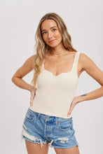 Load image into Gallery viewer, Essential Ribbed Crop Tank -Ecru
