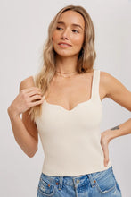 Load image into Gallery viewer, Essential Ribbed Crop Tank -Ecru
