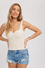 Load image into Gallery viewer, Essential Ribbed Crop Tank -Ecru
