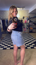 Load image into Gallery viewer, High Rise Midi Denim Shorts
