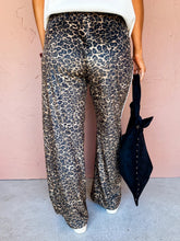 Load image into Gallery viewer, Leopard + Pink Velour Track Pants
