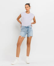 Load image into Gallery viewer, High Rise Midi Denim Shorts
