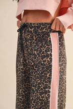 Load image into Gallery viewer, Leopard + Pink Velour Track Pants
