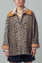 Load image into Gallery viewer, Leopard Print Cord Collar Barn Jacket
