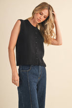 Load image into Gallery viewer, Noir Button-up Sweater Vest
