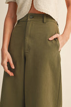 Load image into Gallery viewer, Wide Leg Woven Pants -Olive
