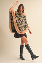 Load image into Gallery viewer, Faux Fur Leopard Poncho
