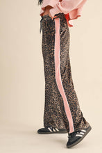 Load image into Gallery viewer, Leopard + Pink Velour Track Pants
