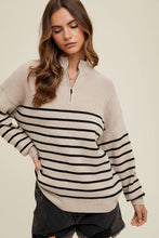 Load image into Gallery viewer, Ren Half Zip Striped Sweater
