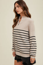 Load image into Gallery viewer, Ren Half Zip Striped Sweater
