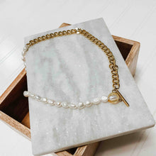 Load image into Gallery viewer, Pearl Toggle Necklace
