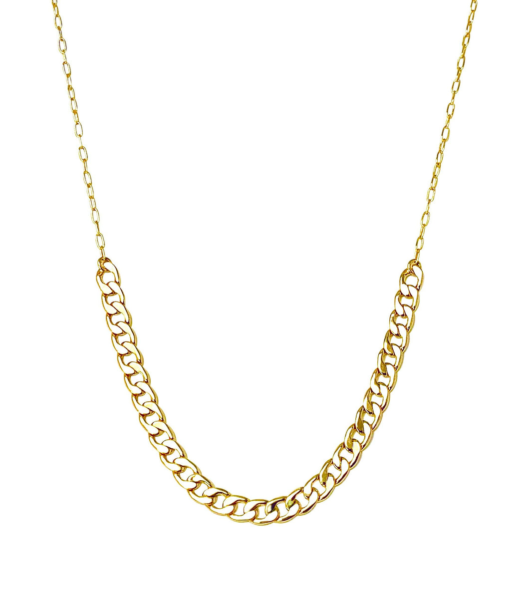 1/2 Cuban Gold Layering Necklace