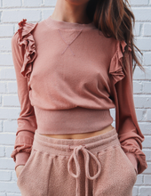 Load image into Gallery viewer, Avery Ruffle Crop Pullover -2 Colors
