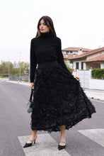 Load image into Gallery viewer, eyelash_tulle_party_skirt_long_black_holiday_one_size
