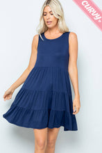 Load image into Gallery viewer, Navy Tiered Dress
