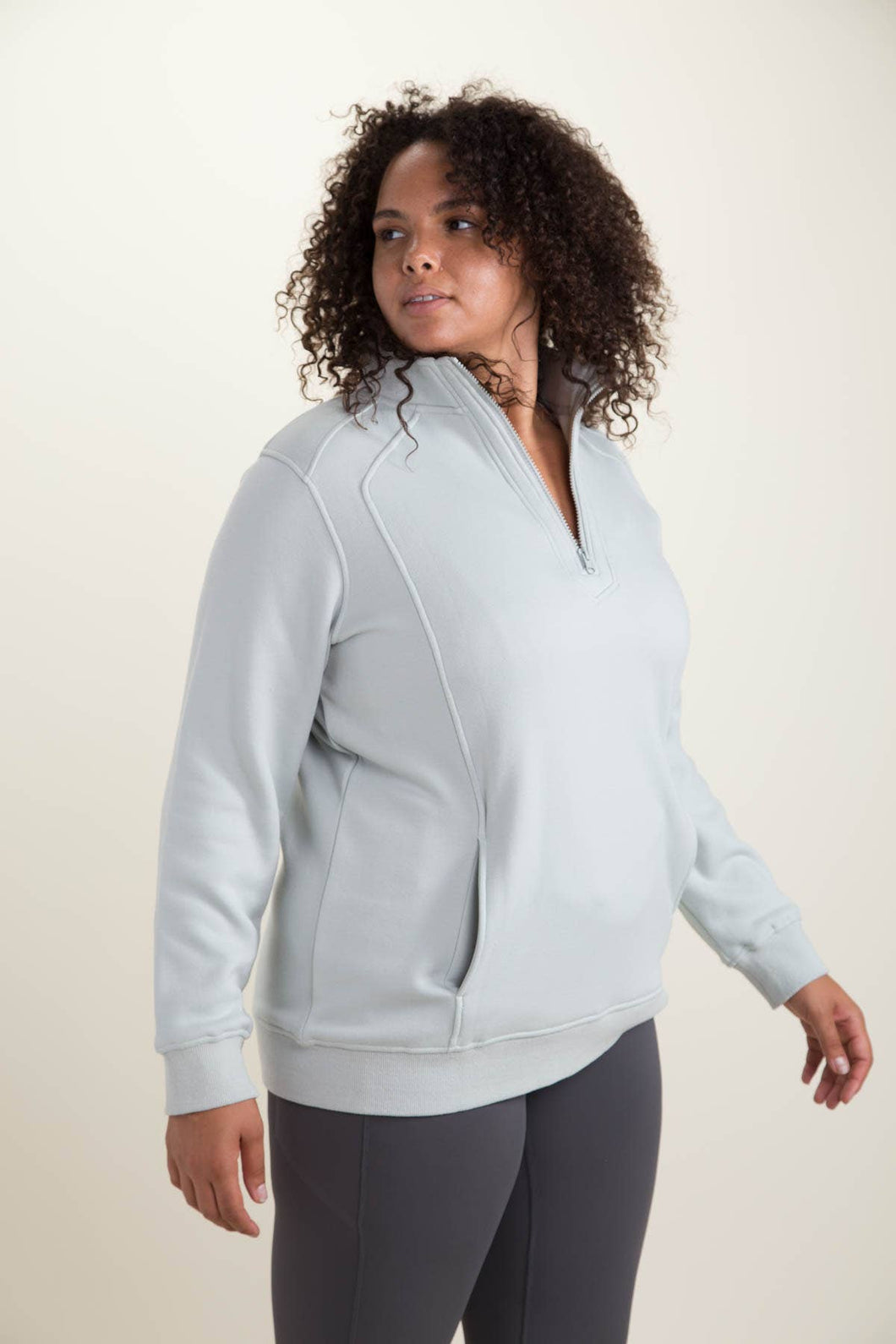 Seasoft Quarter Zip Pullover -CURVY