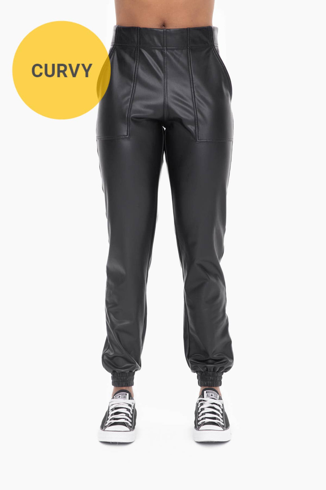 Luxe Leather Joggers -Curvy