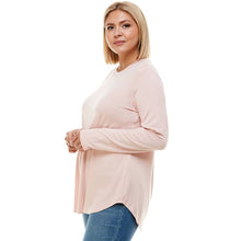 Load image into Gallery viewer, Lightweight Peach Crew Neck Top -Curvy
