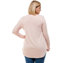 Load image into Gallery viewer, Lightweight Peach Crew Neck Top -Curvy
