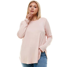 Load image into Gallery viewer, Lightweight Peach Crew Neck Top -Curvy
