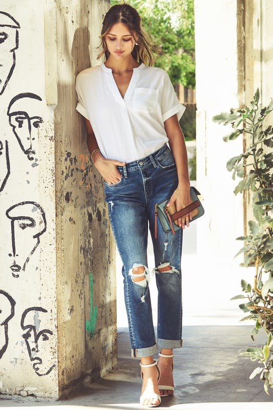 Distressed Roll-up Boyfriend Jeans – EasyStreetBoutique