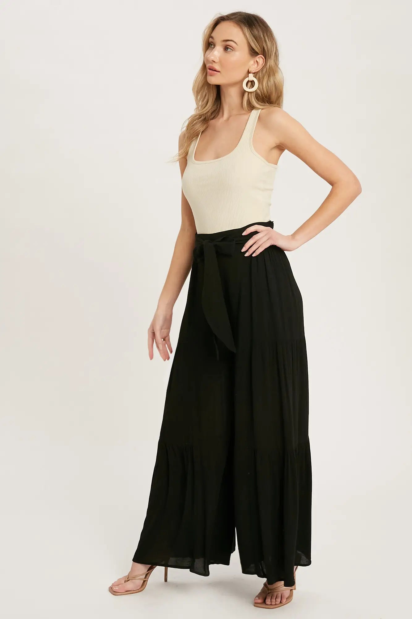 Suzanne Betro Weekend Black Tie-Waist Palazzo Pants - Women | Best Price  and Reviews | Zulily