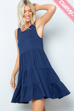 Load image into Gallery viewer, Navy Tiered Dress
