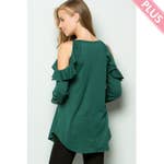 Load image into Gallery viewer, Emerald Ruffled Shoulder Top
