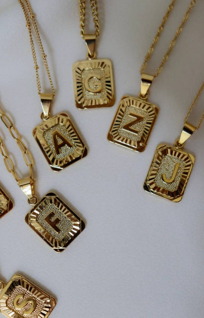 Trendy Gold Initial Necklace