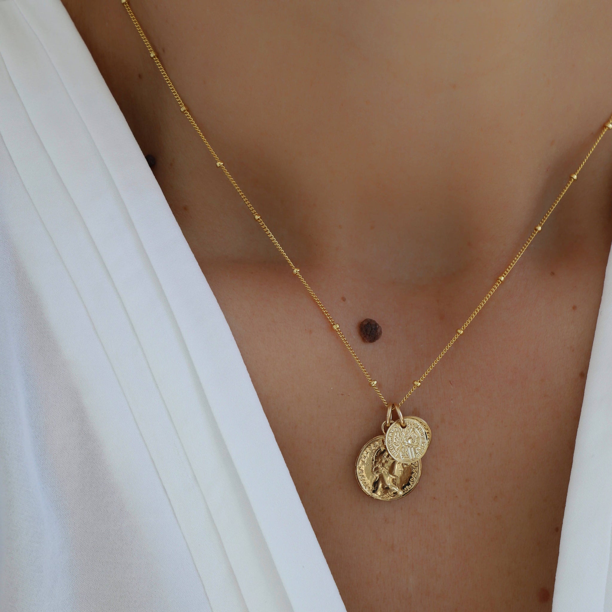 KW Designer Coin Charm Necklace EasyStreetBoutique