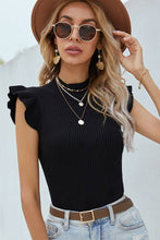 Load image into Gallery viewer, Make My Day Ribbed Knit Ruffled Sleeveless Top -2 Colors
