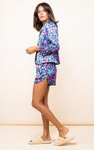 Load image into Gallery viewer, Satin Shortie PJ Set -Purple Floral
